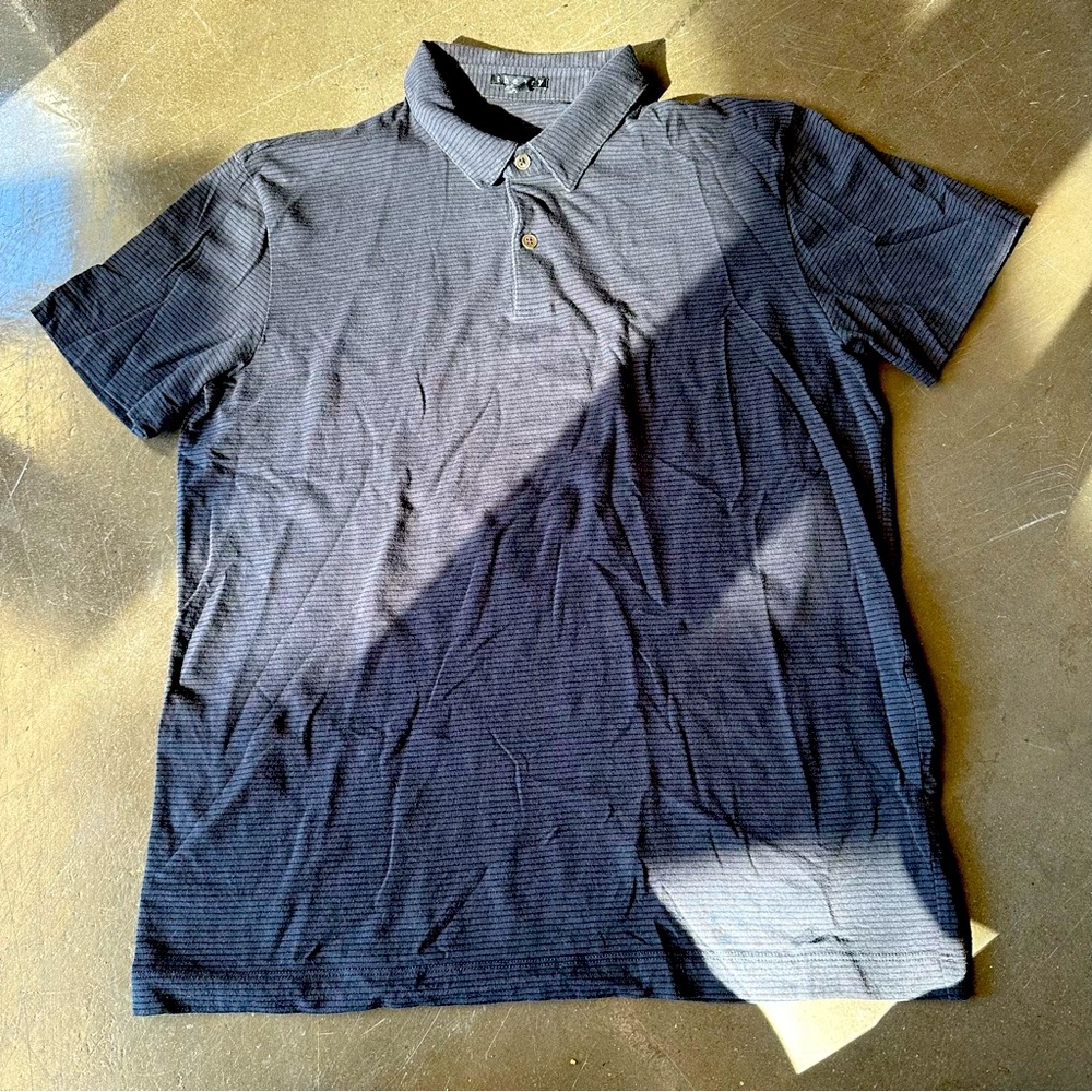Theory Men’s Short Sleeve Mini Stripe Polo Shirt